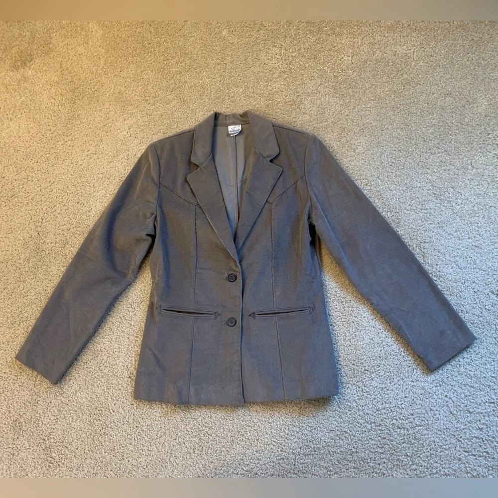 Vintage Corduroy Gray Blazer by Wrangler - Picture 6 of 12